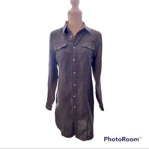 Beautiful linen dress from the Island company size small button down dress